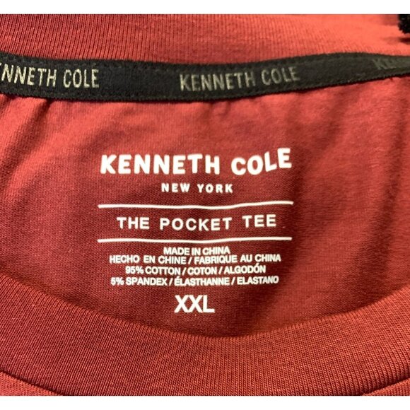 Kenneth Cole Mens Red T-Shirt XXL The Pocket Tee Short Sleeve Round Neck NEW - Picture 5 of 8
